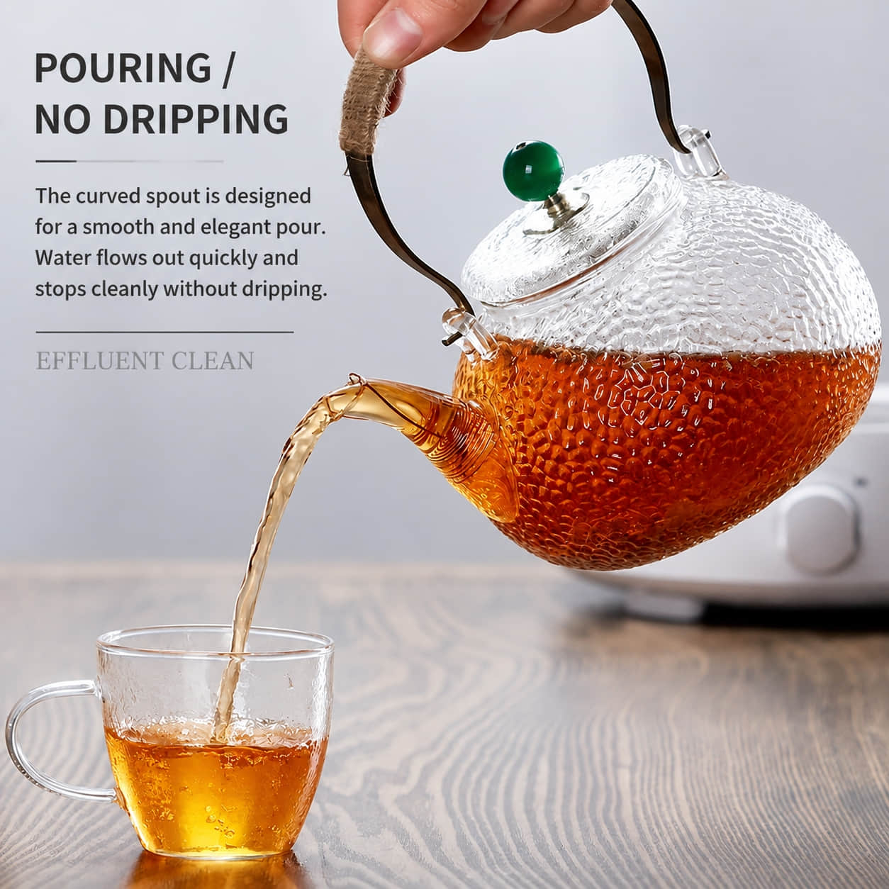 Hammer-patterned teapot