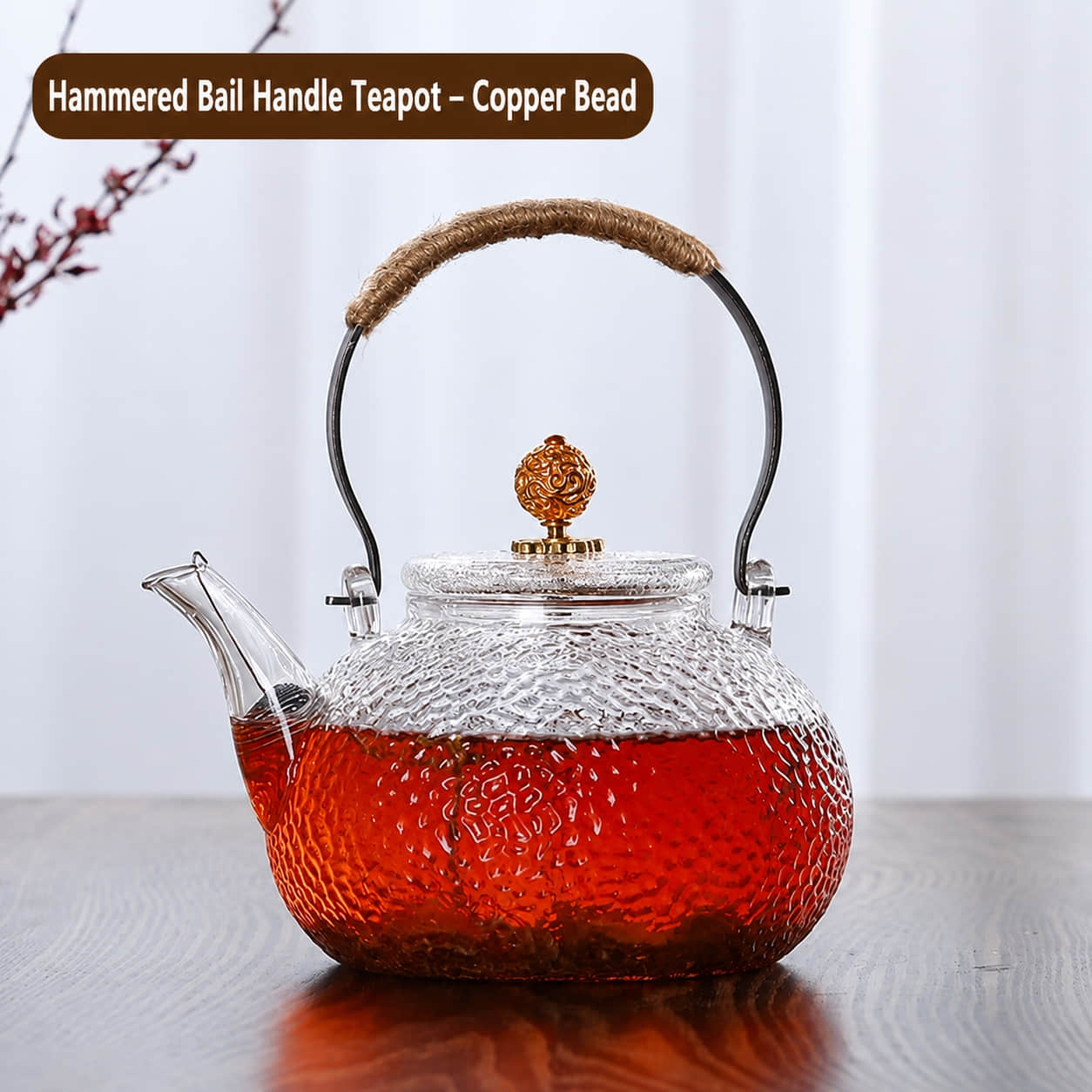Hammer-patterned teapot