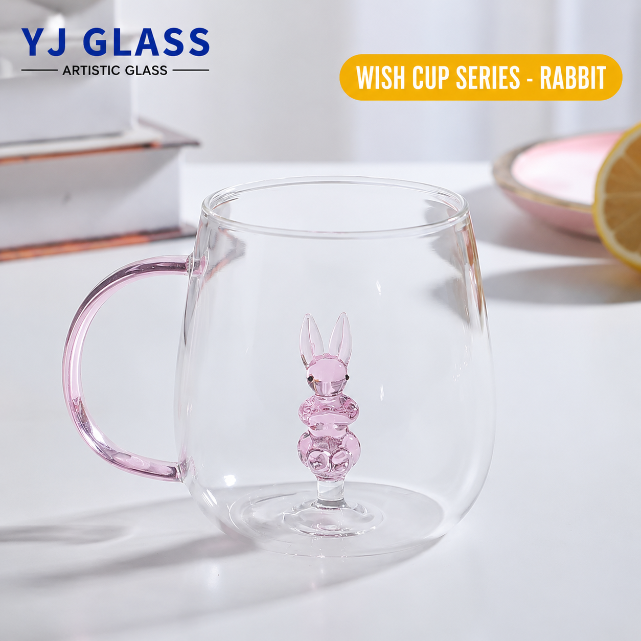 Cute animal glass cup! High borosilicate microwave breakfast milk cup