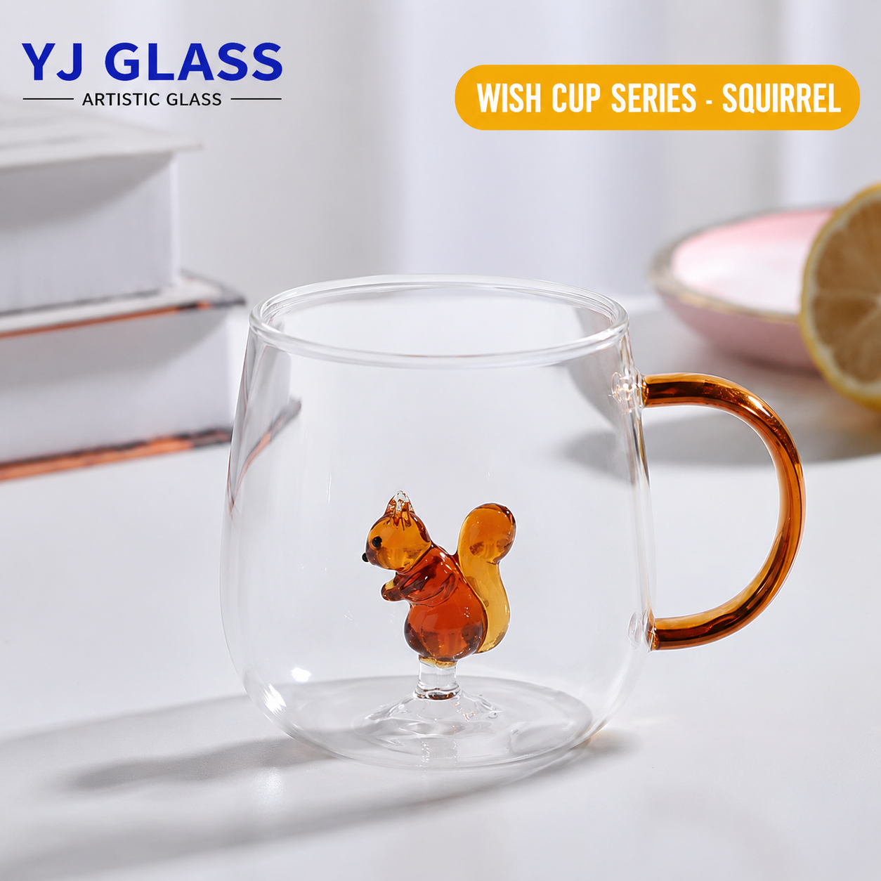 Cute animal glass cup! High borosilicate microwave breakfast milk cup
