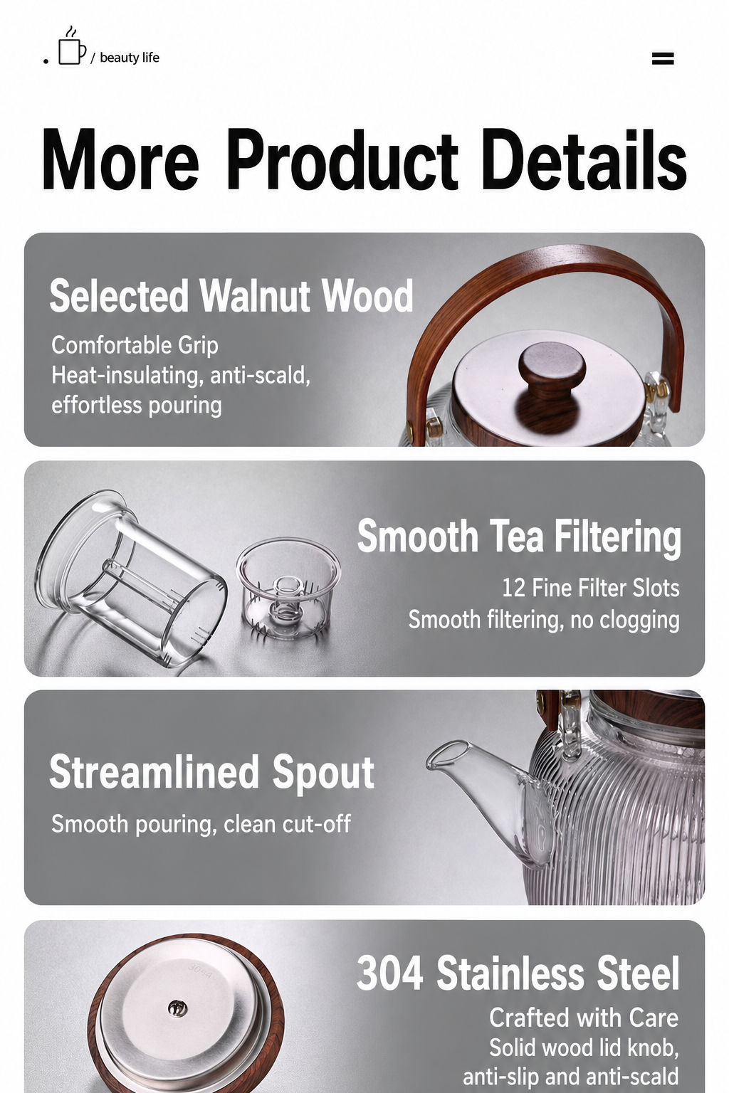 Vertical striped teapot