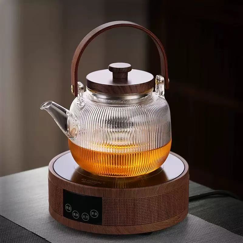 Vertical striped teapot