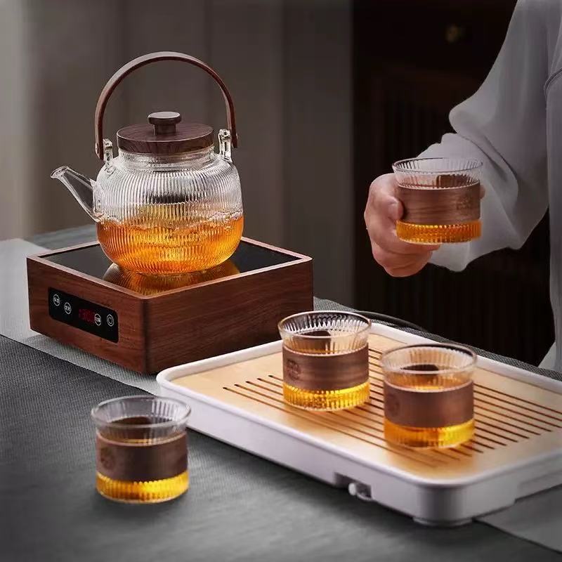 Vertical striped teapot