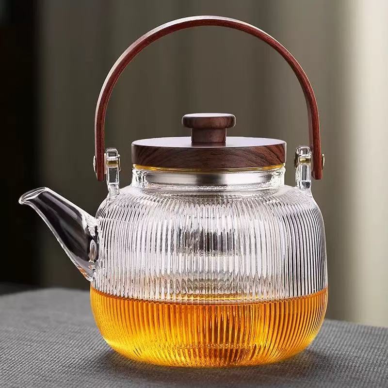 Vertical striped teapot