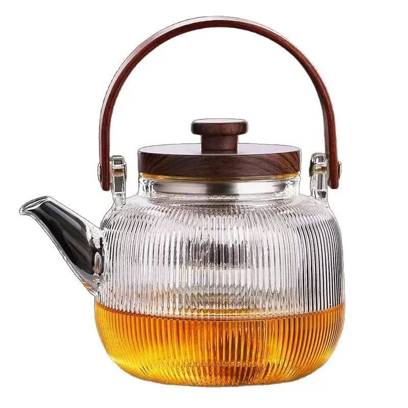 Vertical striped teapot