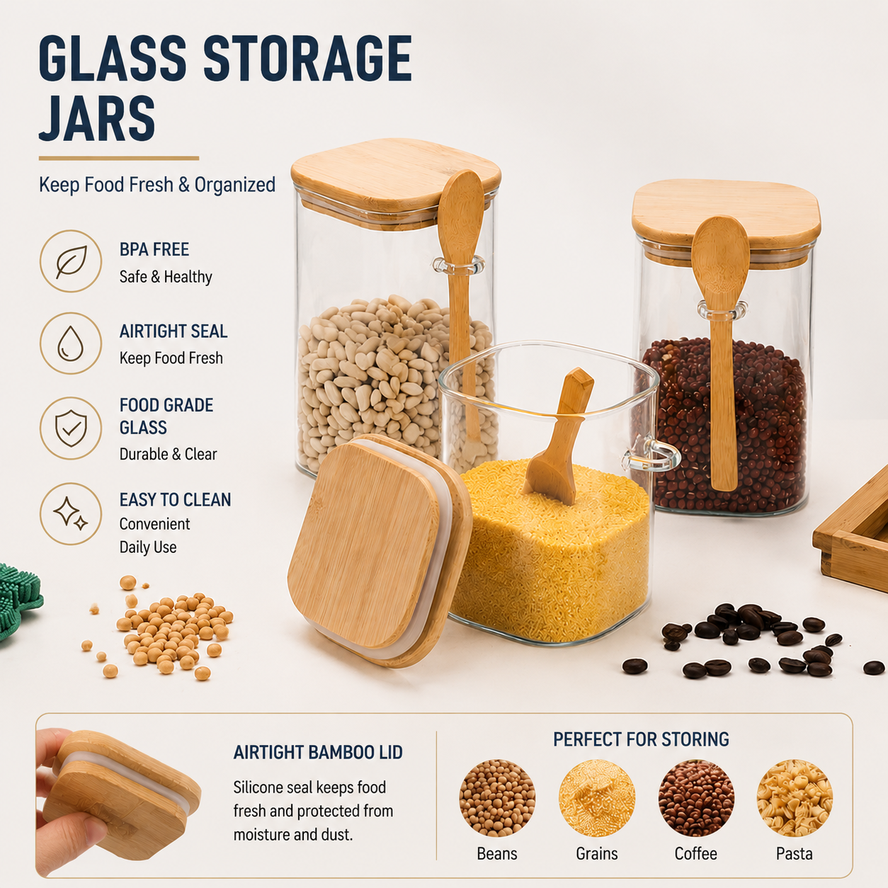 Storage jar with spoon