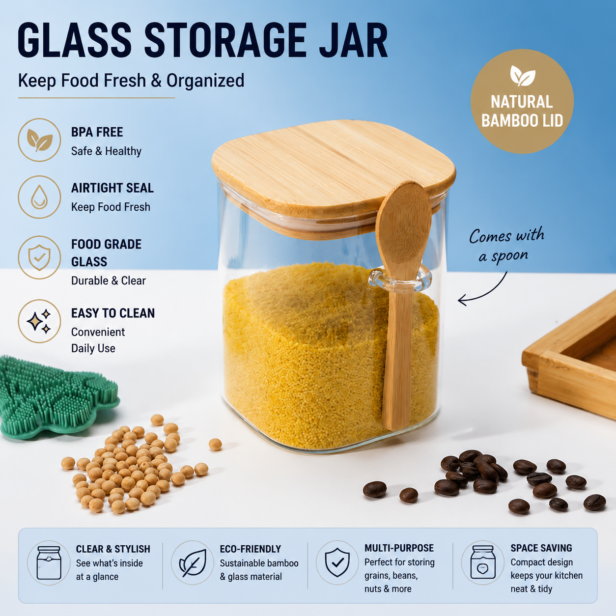 Storage jar with spoon