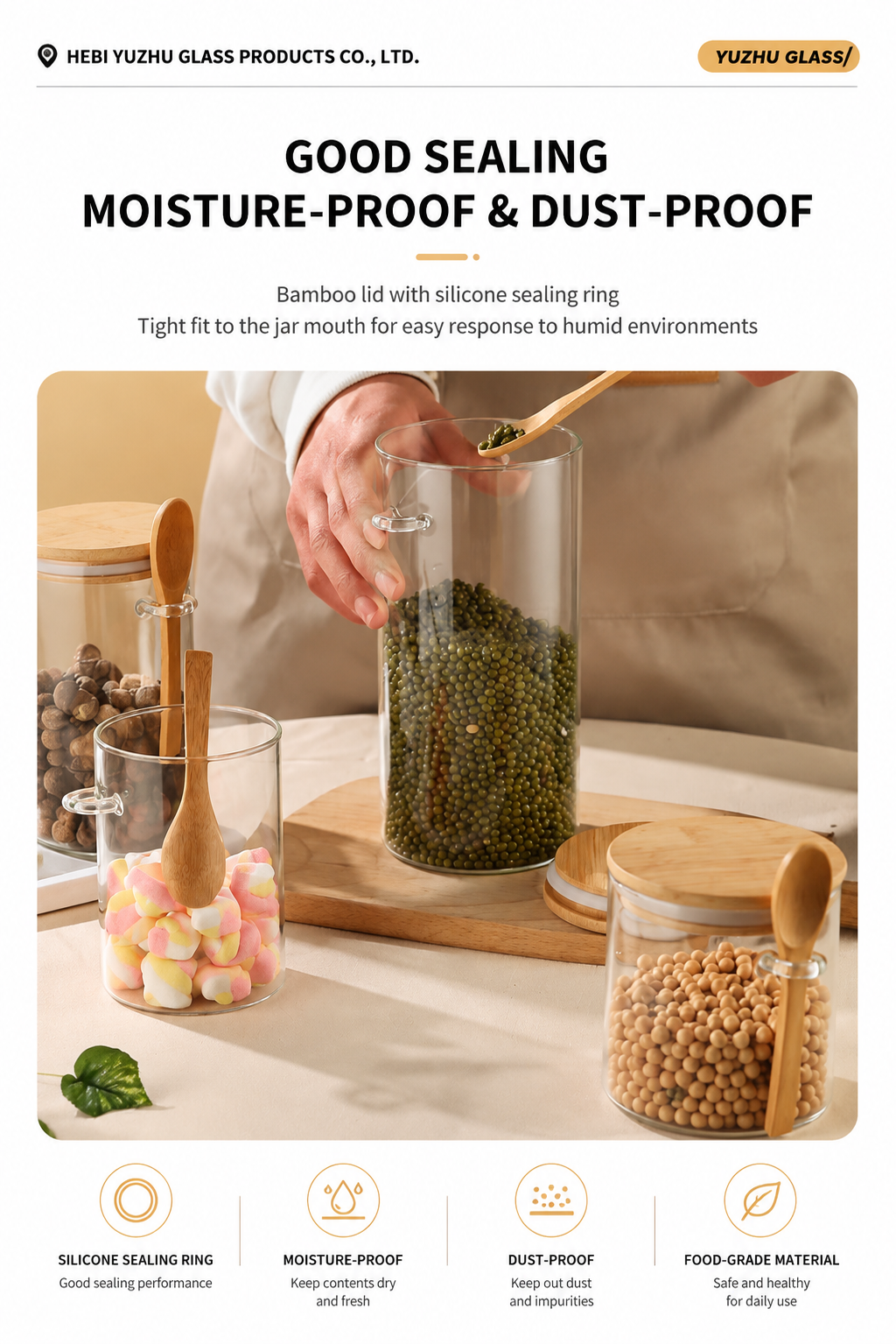 Round storage jar with spoon
