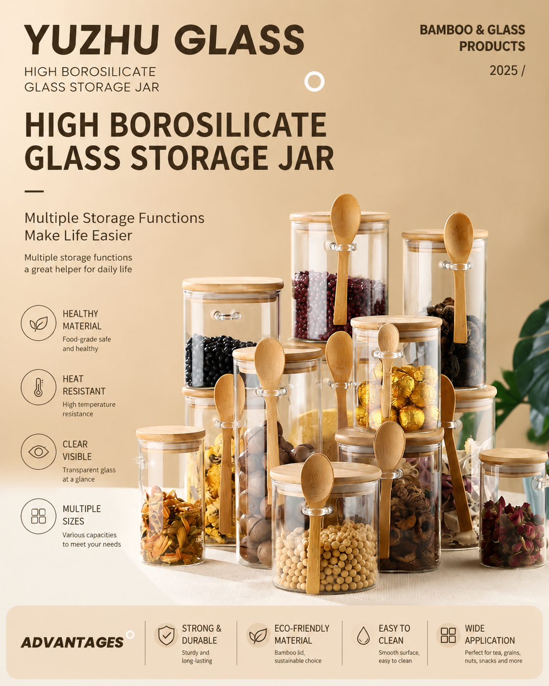 Round storage jar with spoon