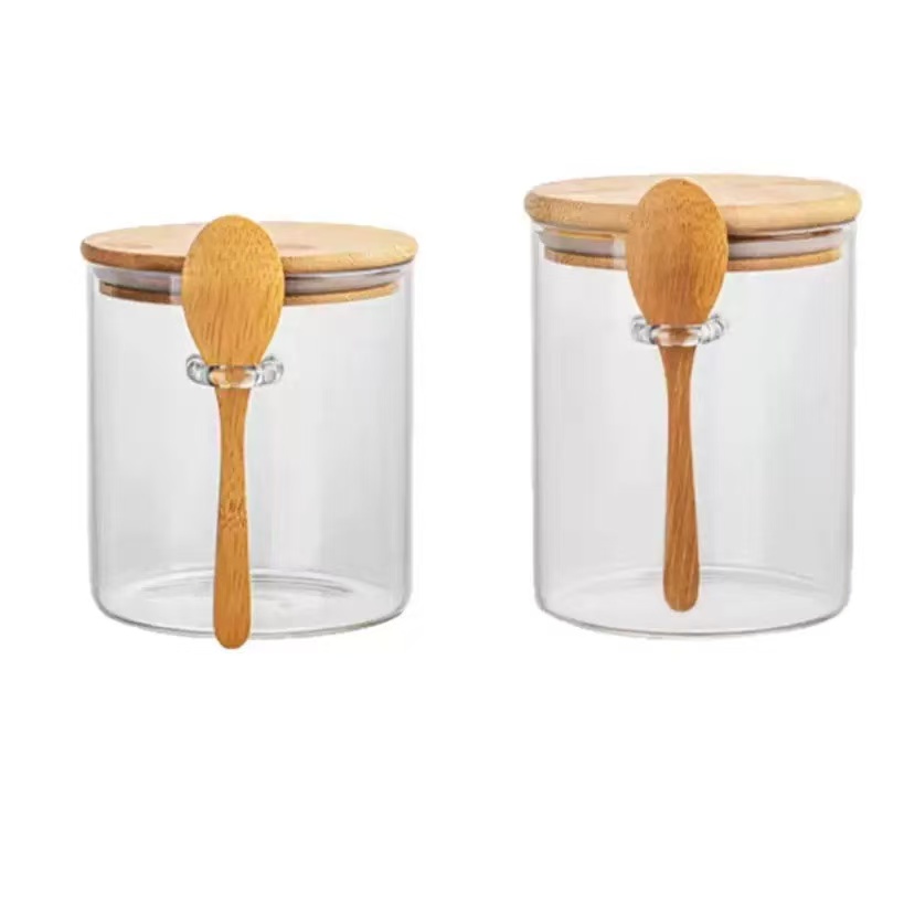 Round storage jar with spoon