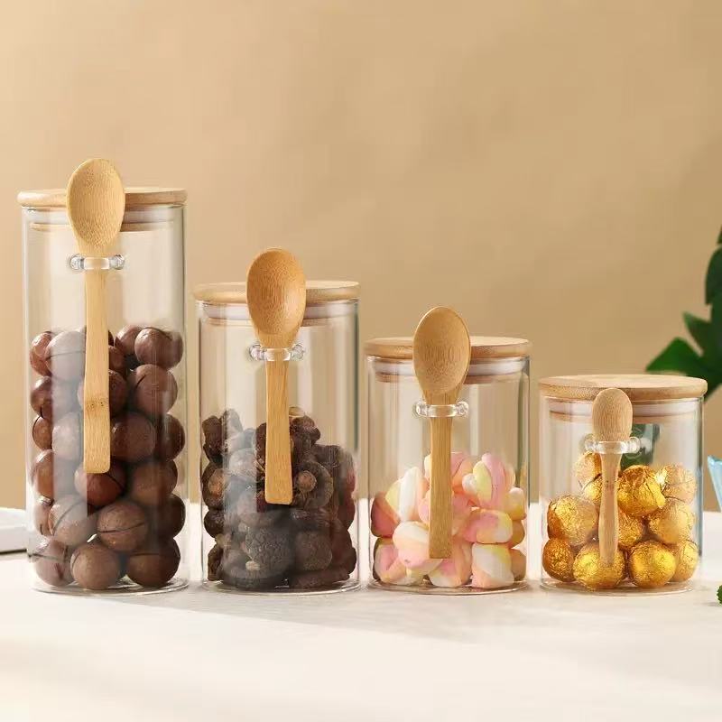 Round storage jar with spoon