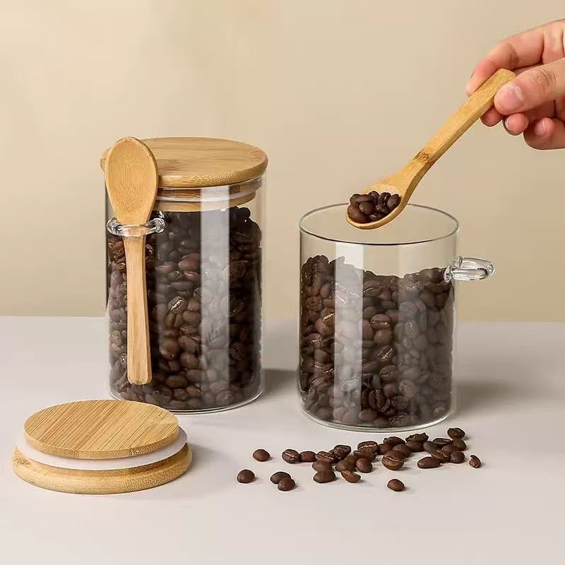 Round storage jar with spoon