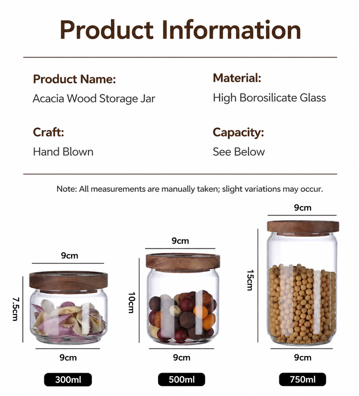 Acacia wood storage jar