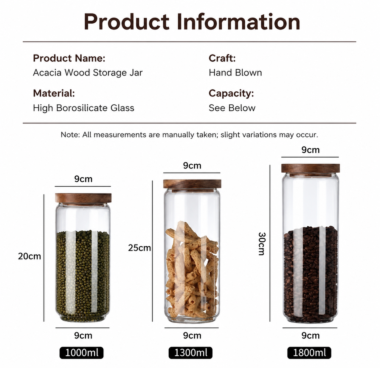 Acacia wood storage jar