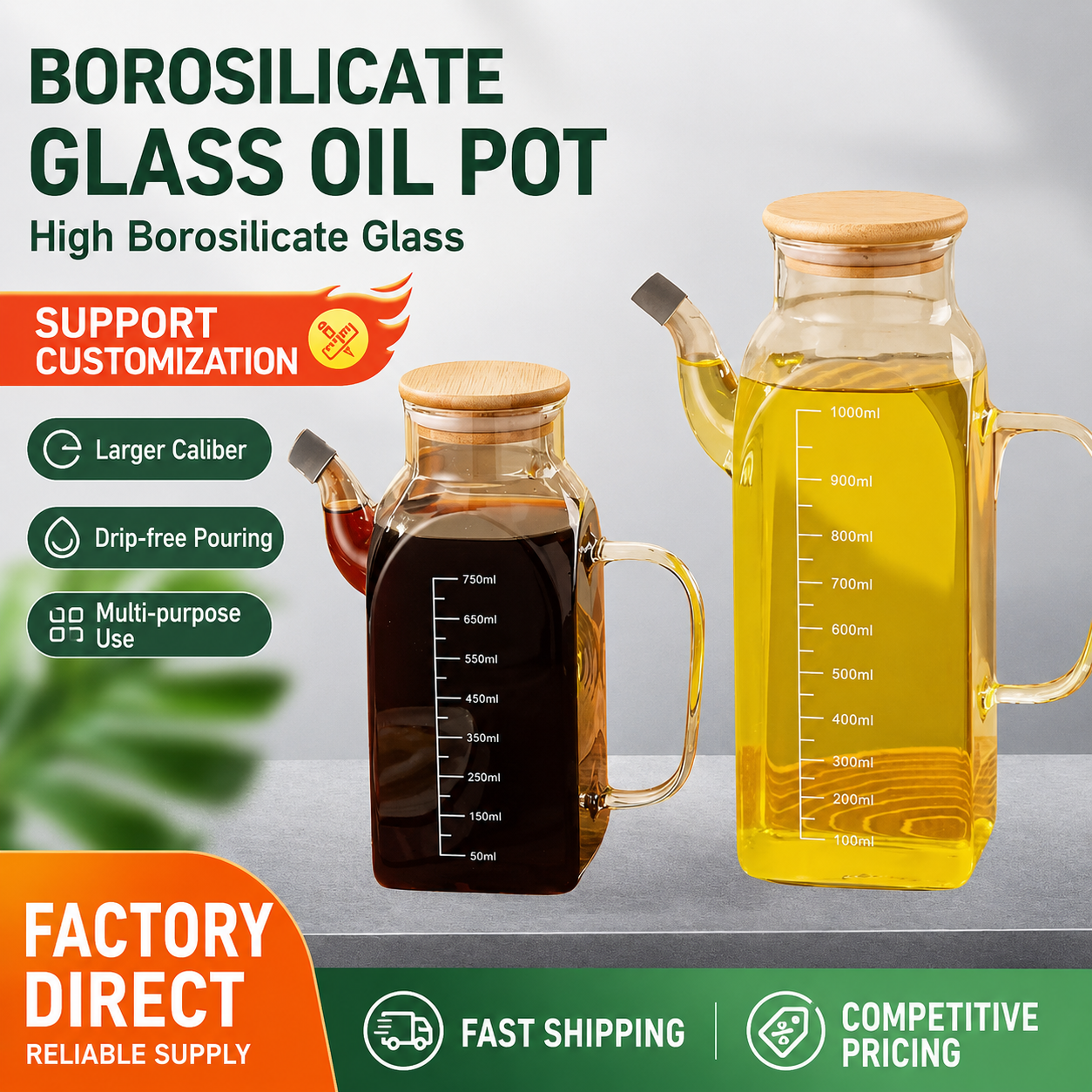 Square oil pot