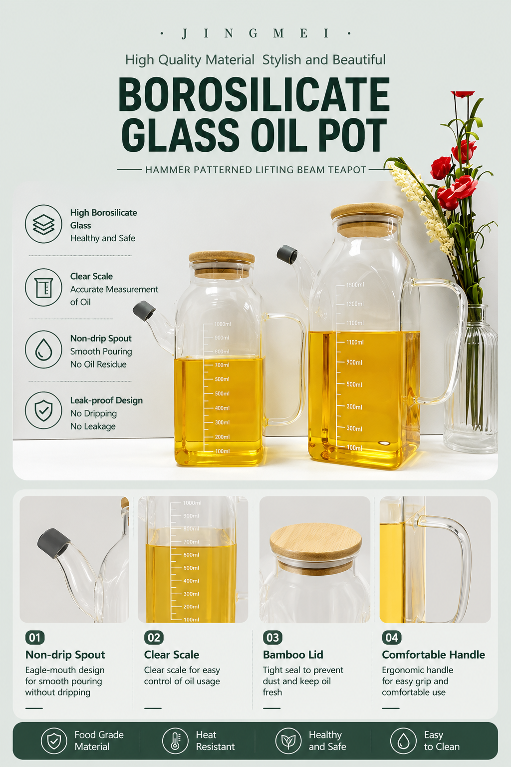 Square oil pot