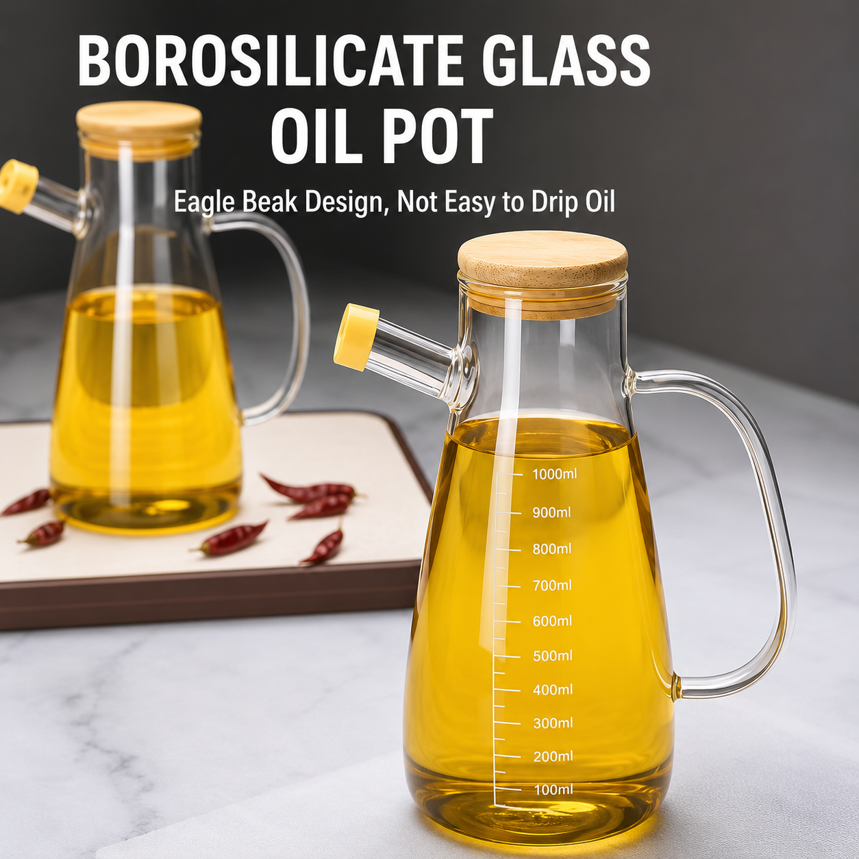 Straight mouthed oil bottle