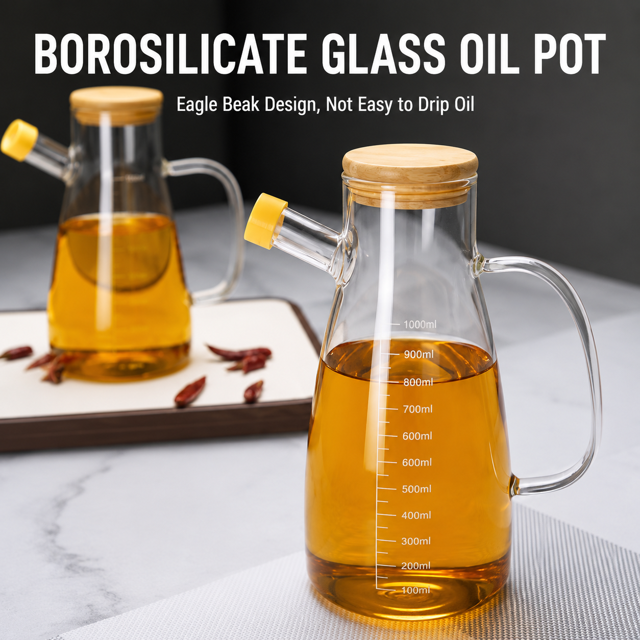 Straight mouthed oil bottle