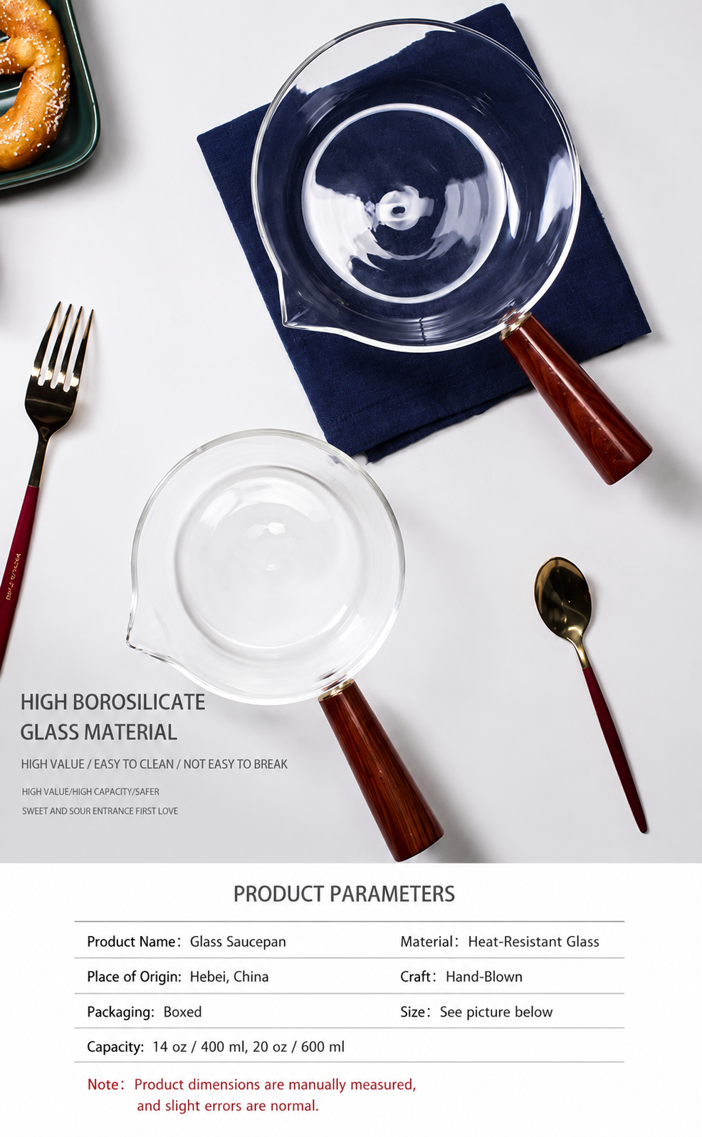 Glass milk pot