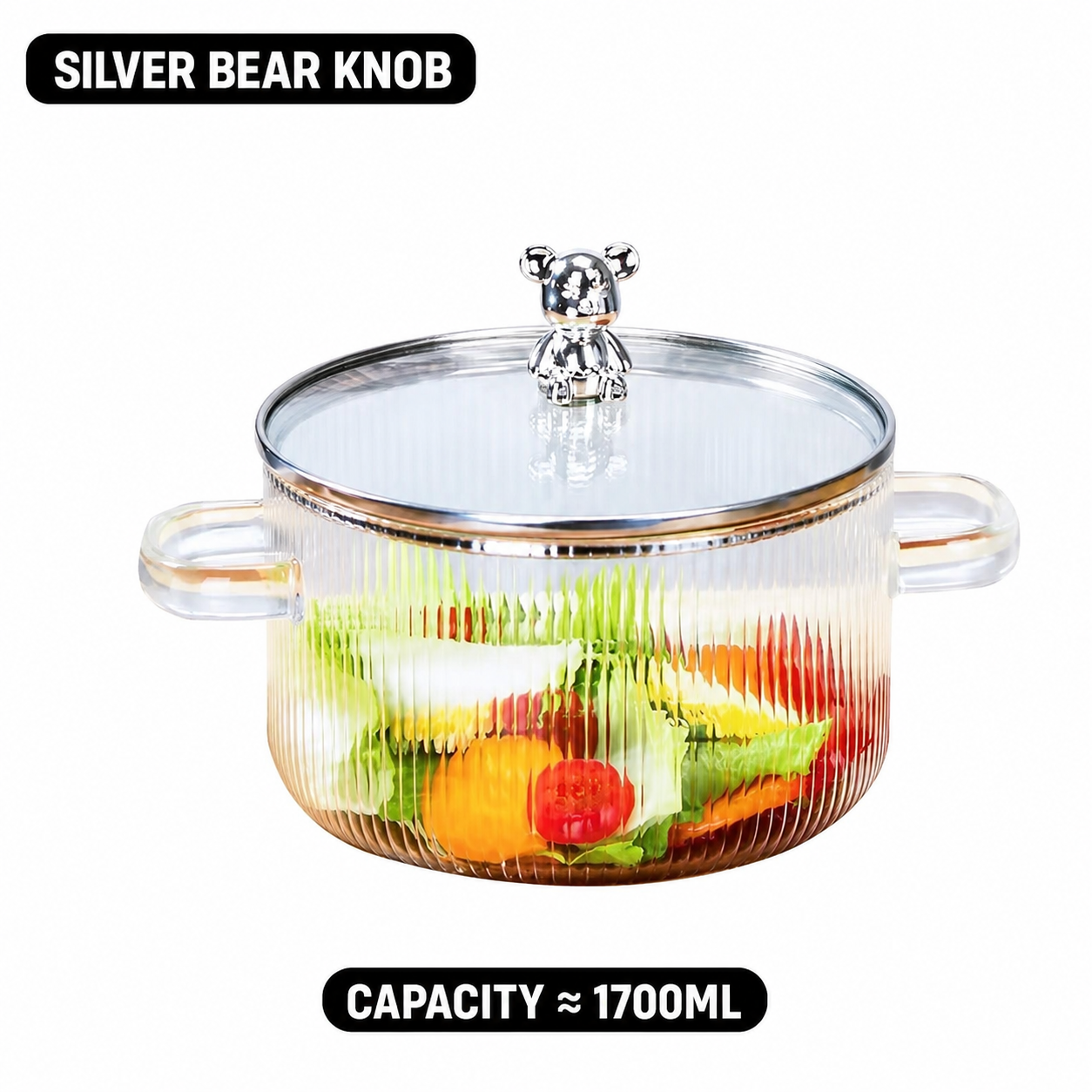 Vertical striped glass pot