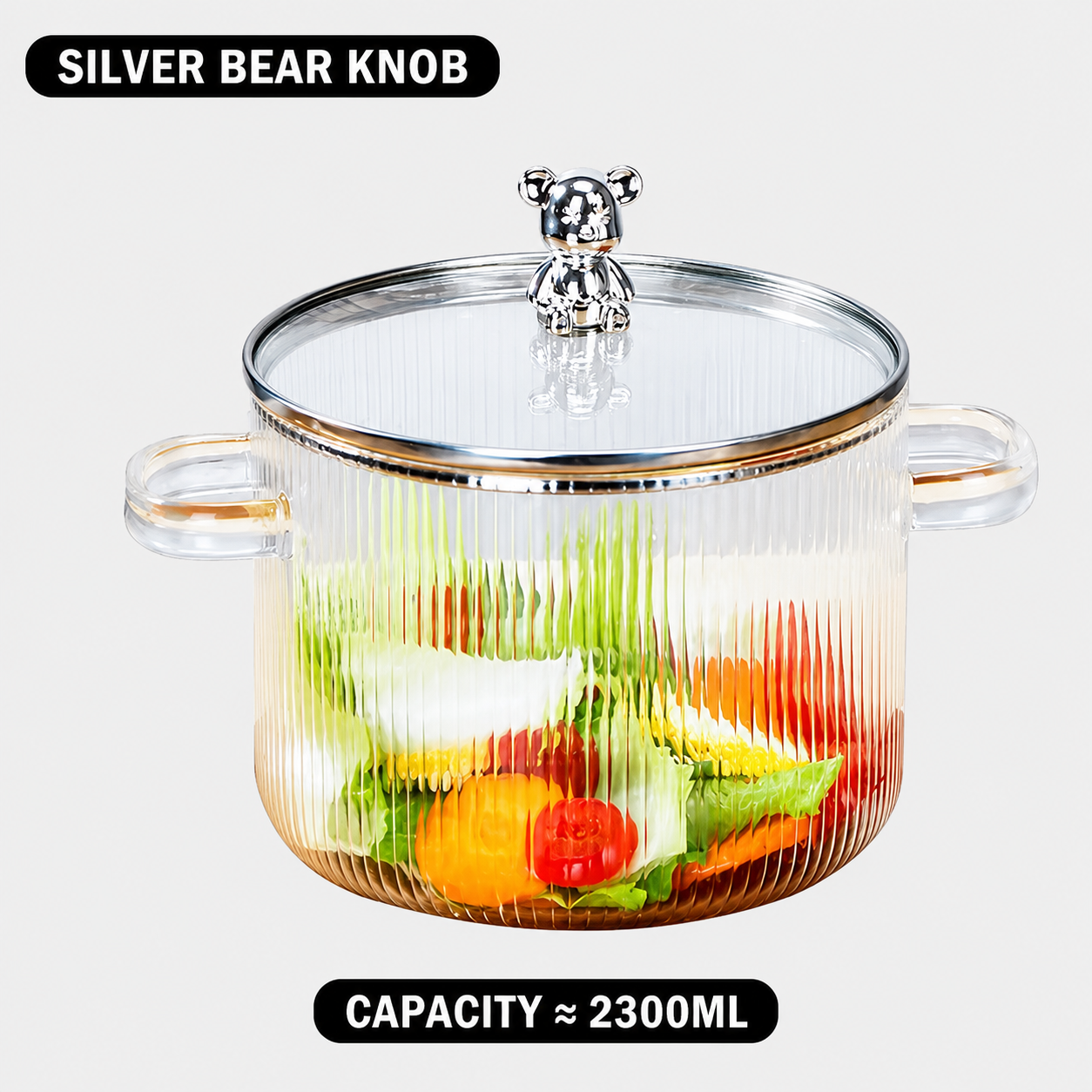 Vertical striped glass pot