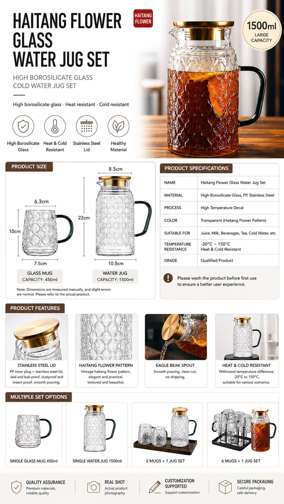 Haitang Flower Water Bottle