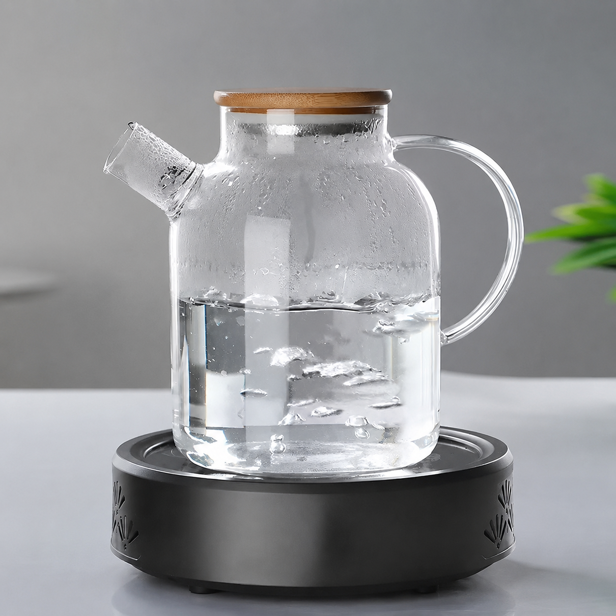 Bamboo covered teapot
