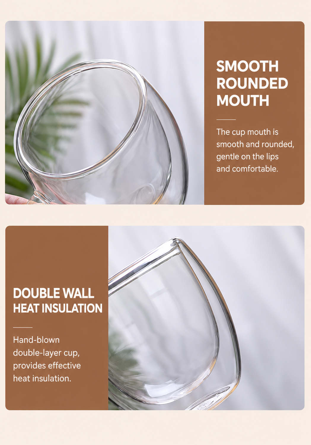 Egg shaped double-layer cup