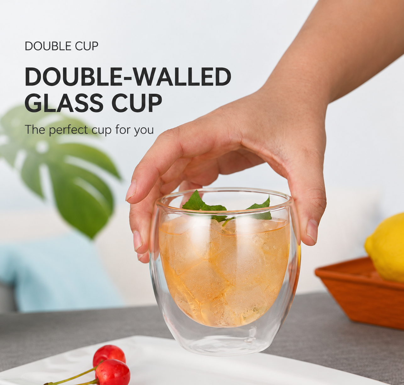 Egg shaped double-layer cup
