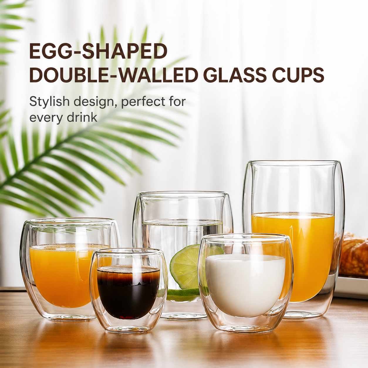 Egg shaped double-layer cup