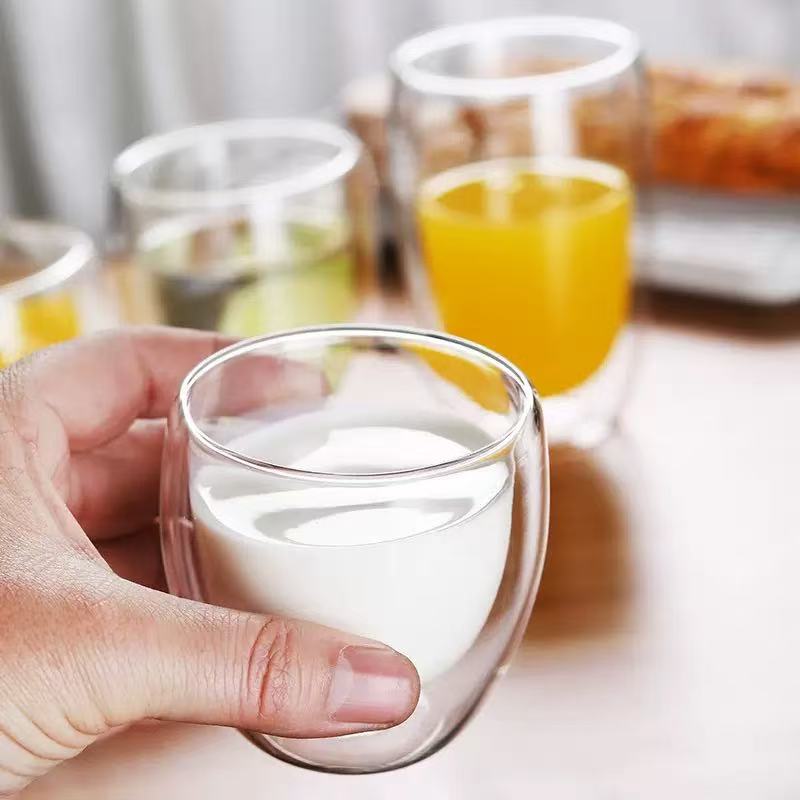 Egg shaped double-layer cup