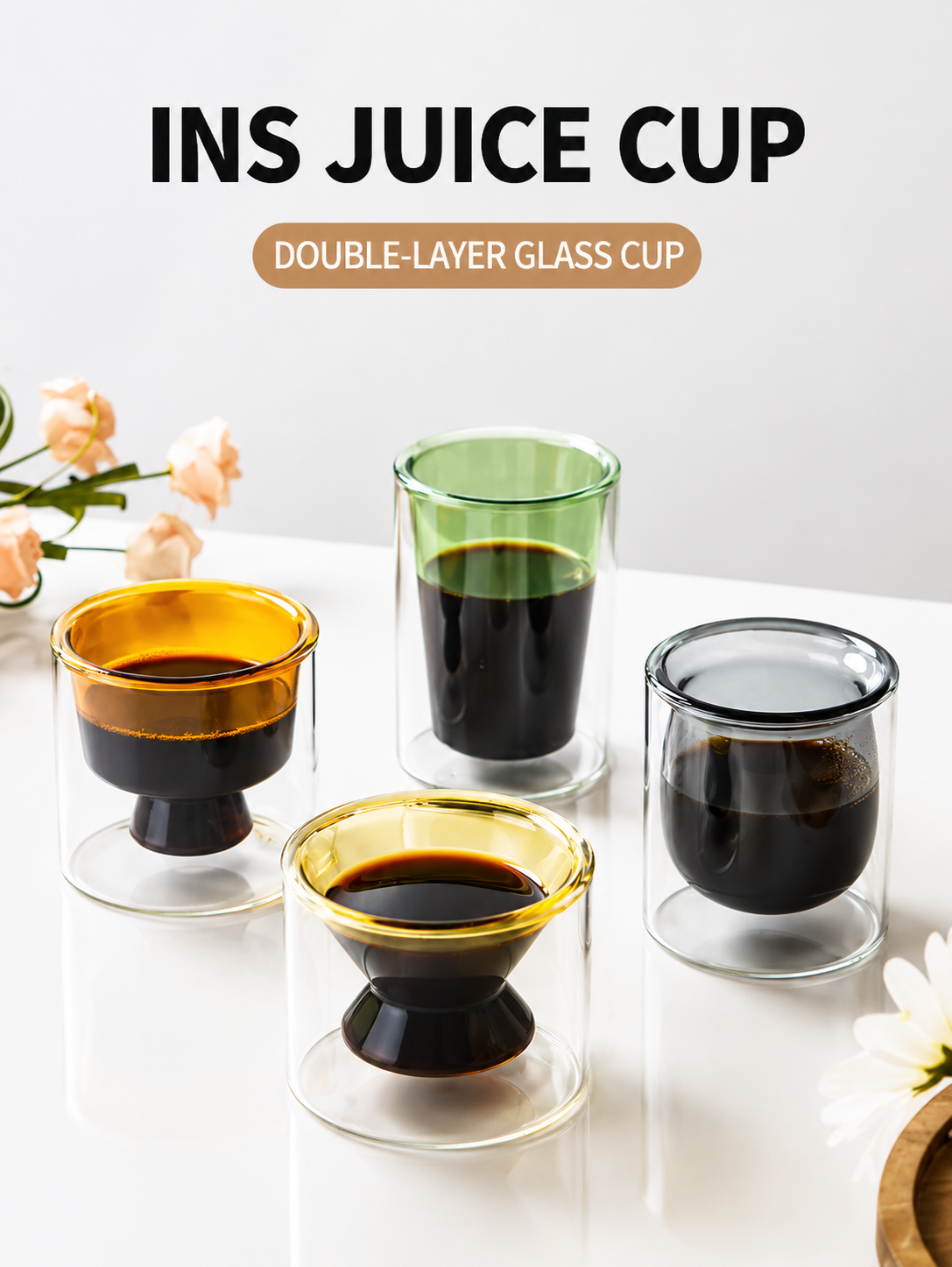 double-walled glass cup