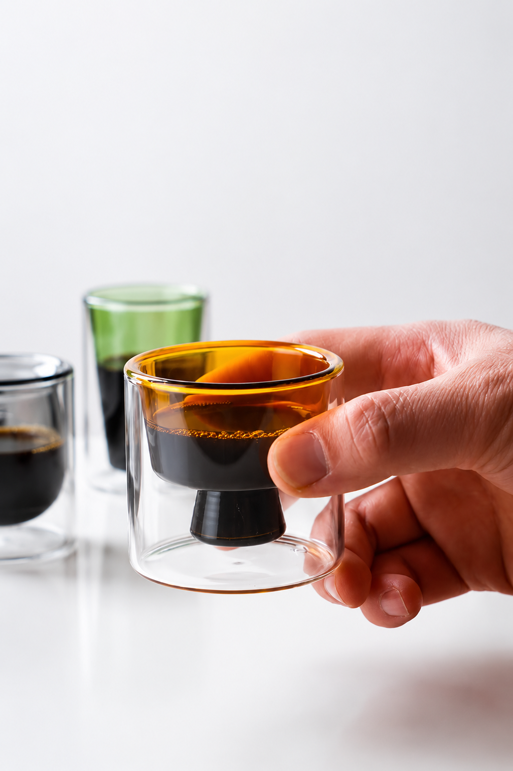 double-walled glass cup
