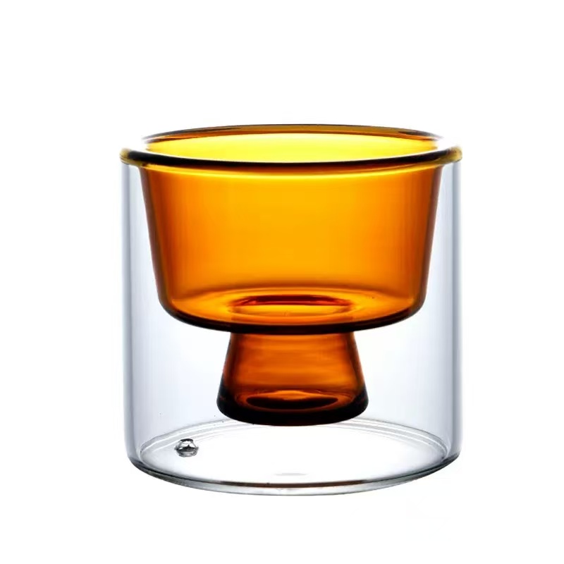 double-walled glass cup