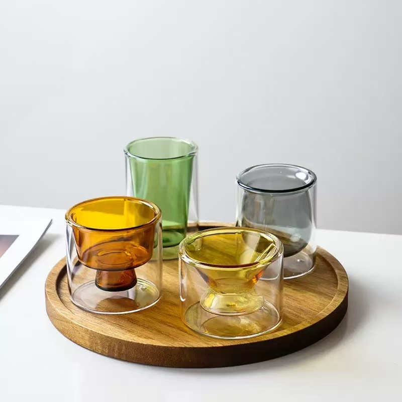 double-walled glass cup