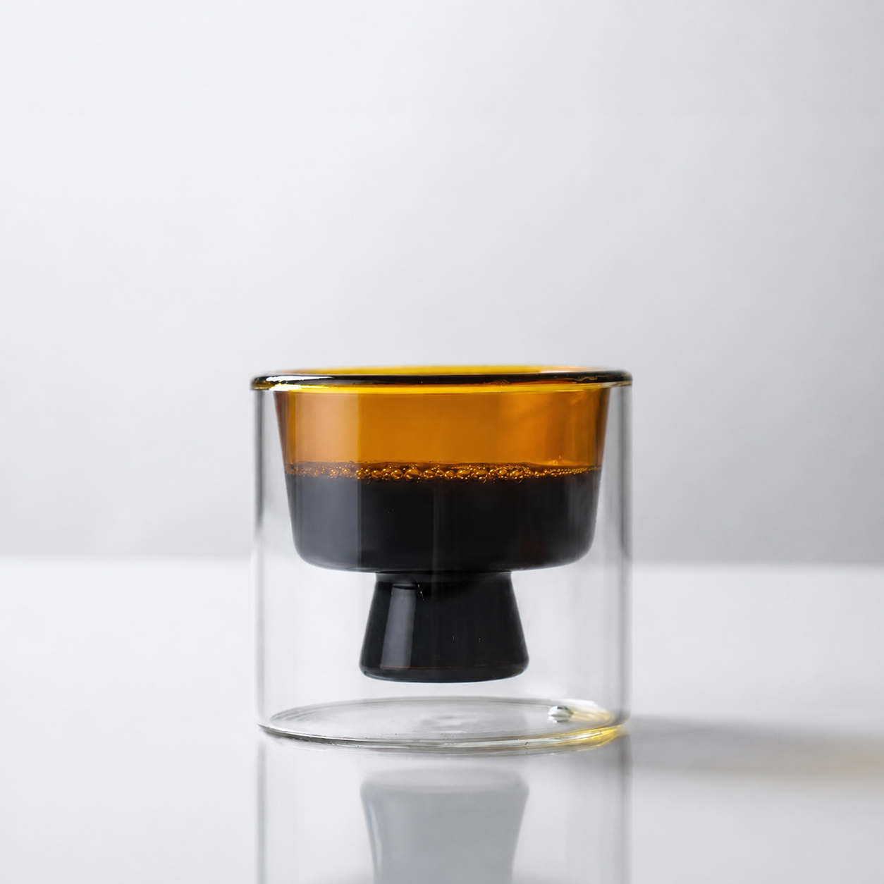 double-walled glass cup