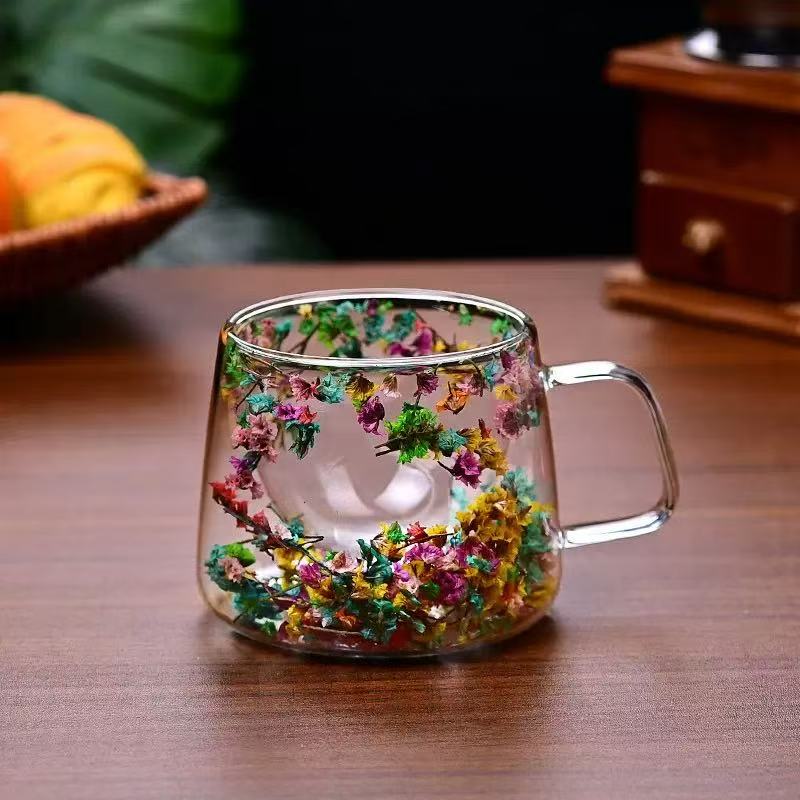 Double layered cup dried flowers