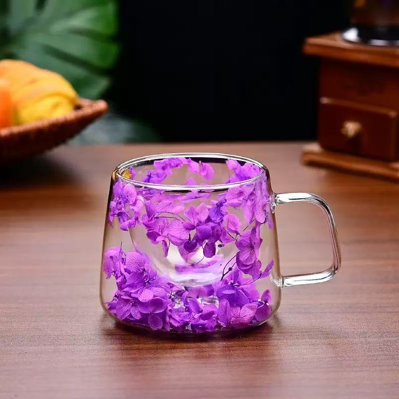Double layered cup dried flowers