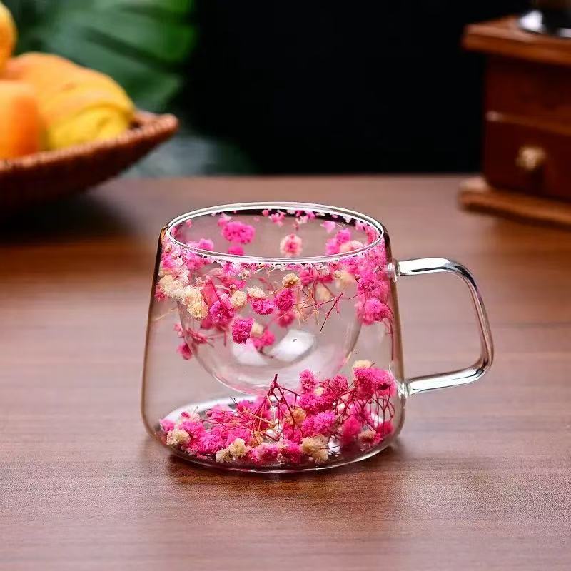 Double layered cup dried flowers