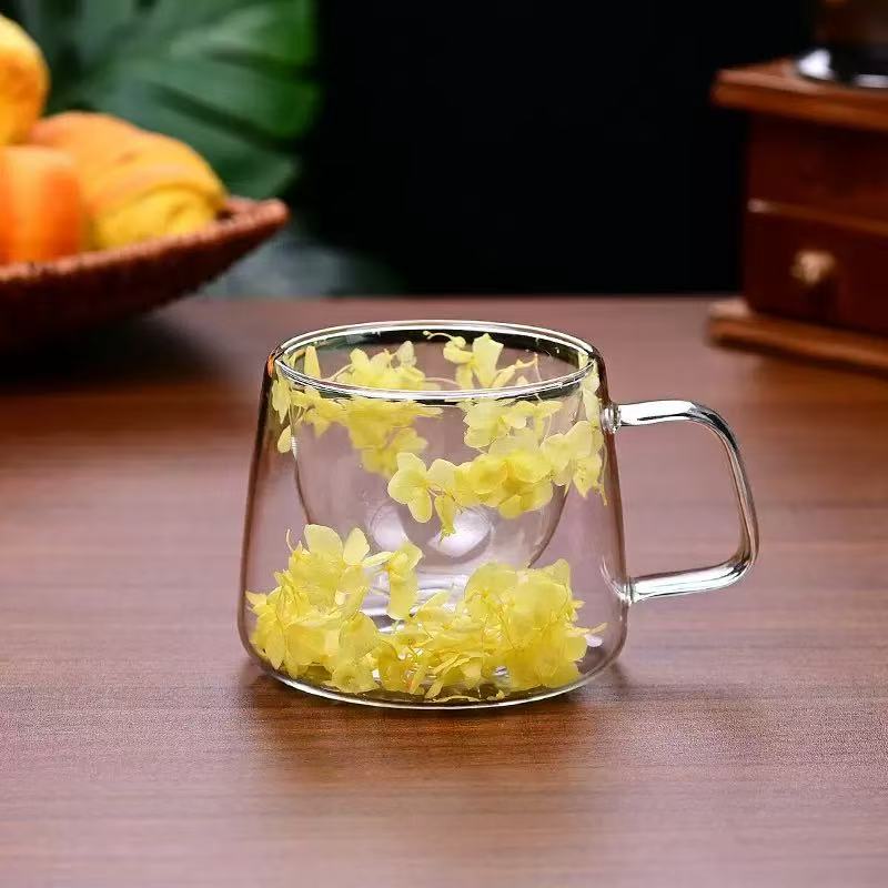 Double layered cup dried flowers