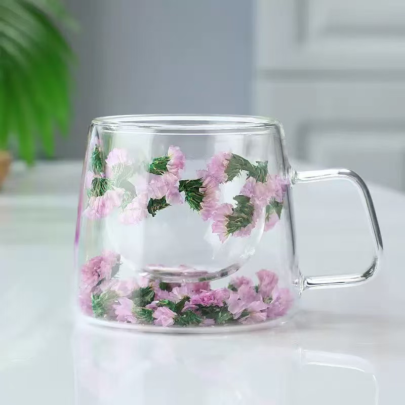 Double layered cup dried flowers