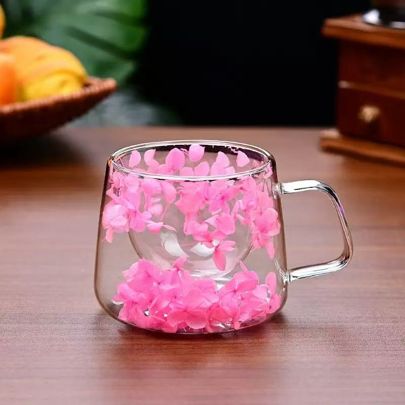 Double layered cup dried flowers